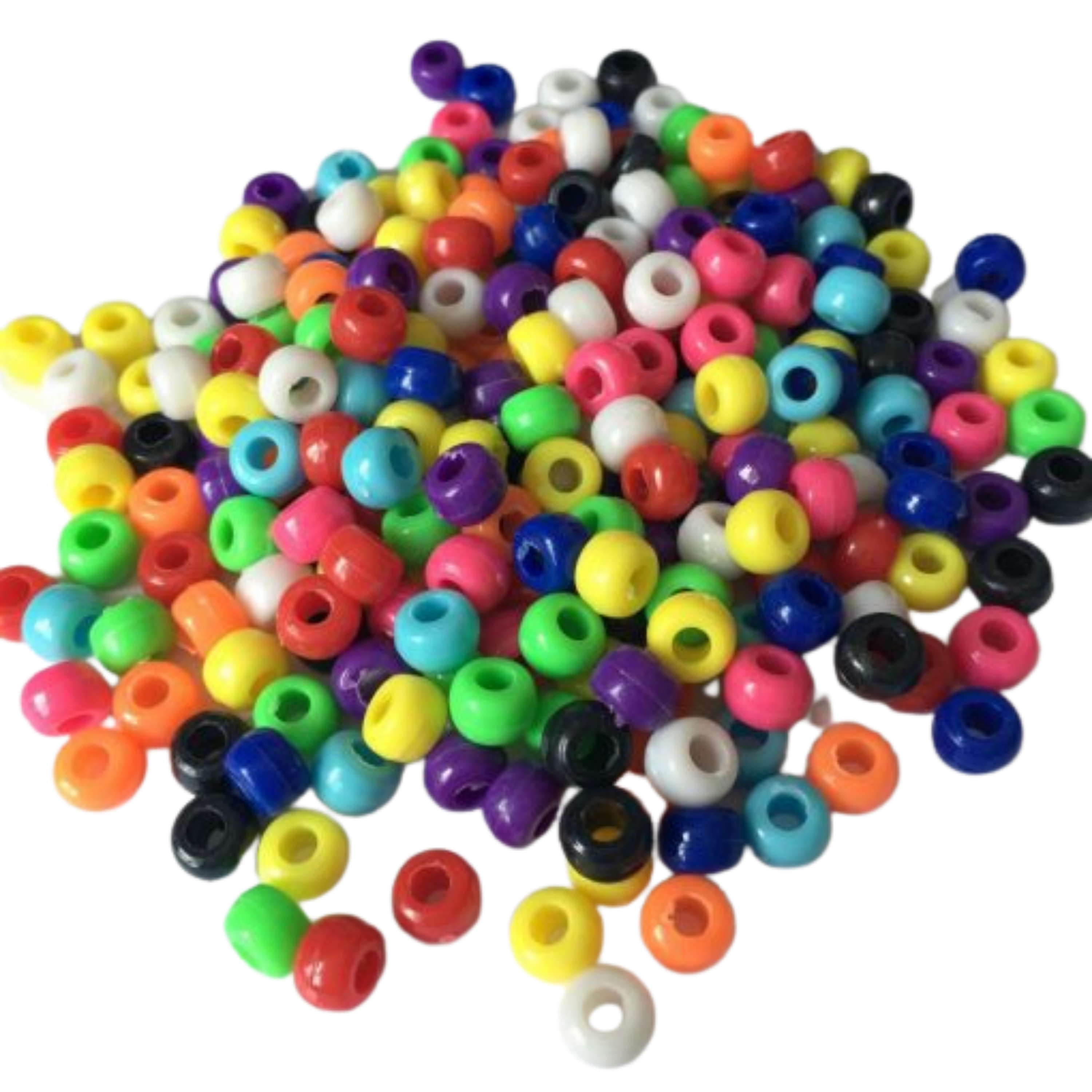 Pony Beads Plastic Barrel 6x8mm - Pearl Black - 100pk - Beads And