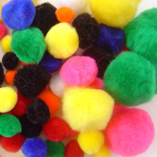 Pom Poms - Assorted Sizes and Colours - DBLG Imports